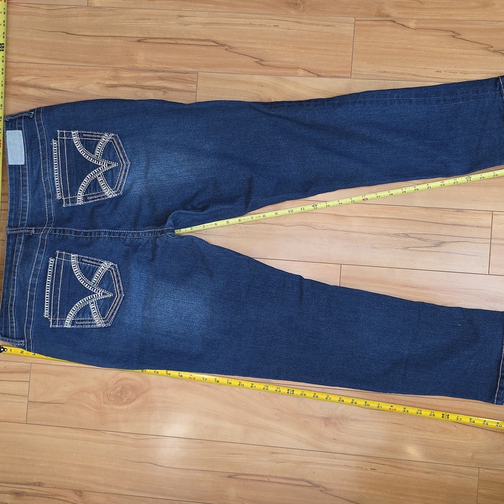 VGS Roll Up Skinny Jean with Tan Decorative Stitching Size 16 - Picture 9 of 10